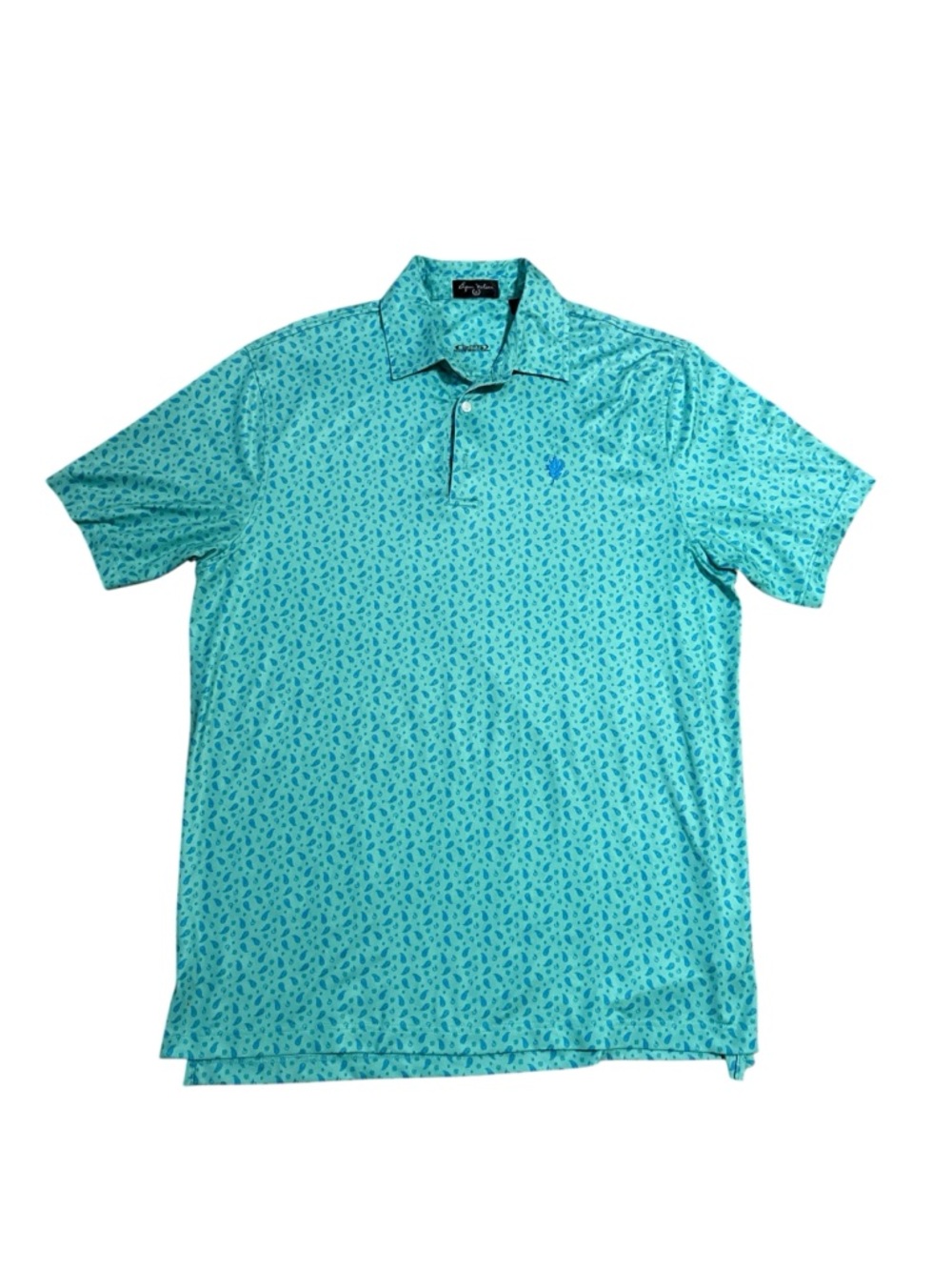 Byron Nelson  Men's Teal Paisley AOP Polo Shirt